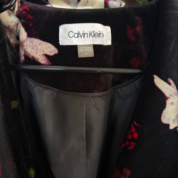 Calvin Klein Floral Black Velvet blazer Jacket - Picture 2 of 9